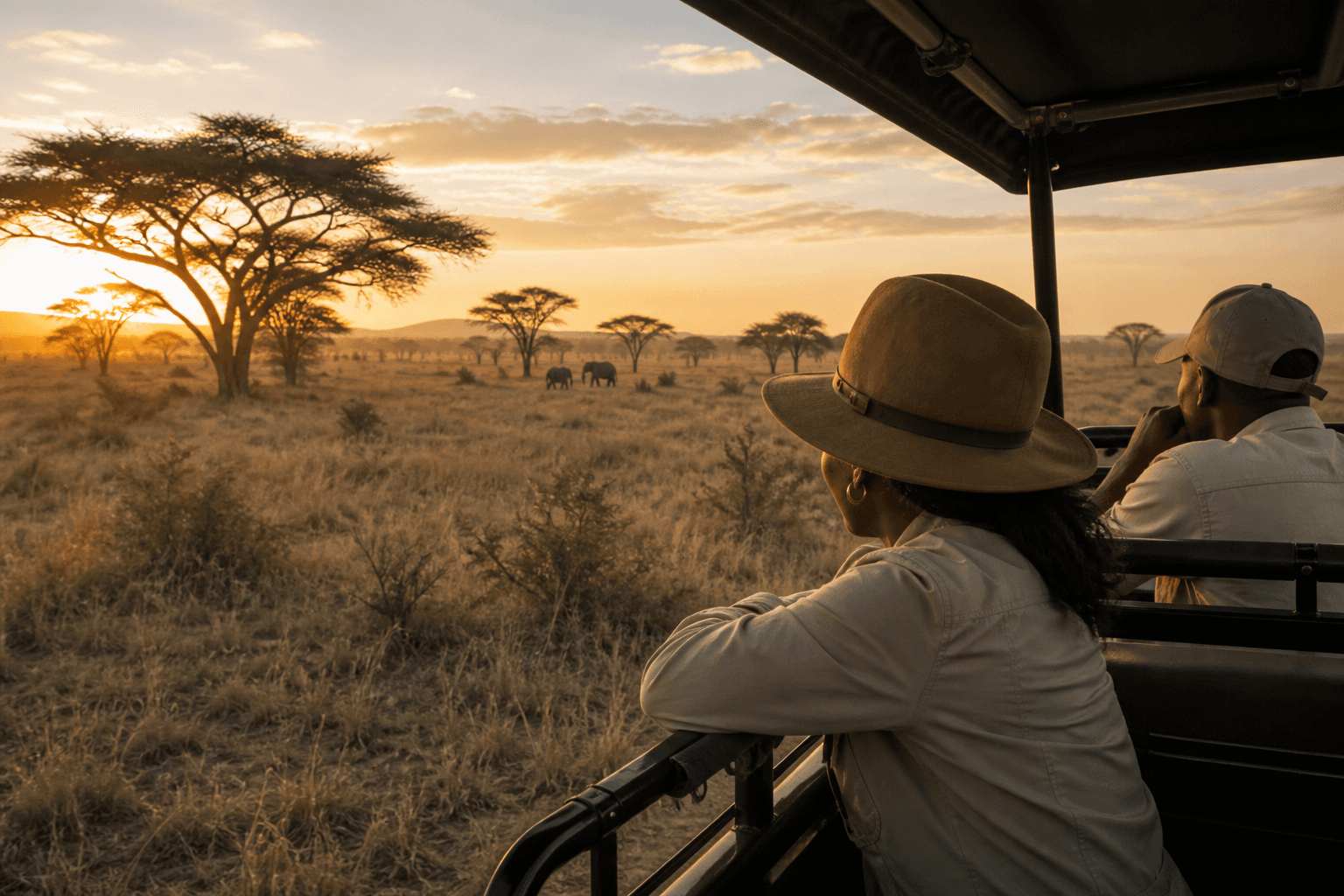 Sunrise safari across the African savanna